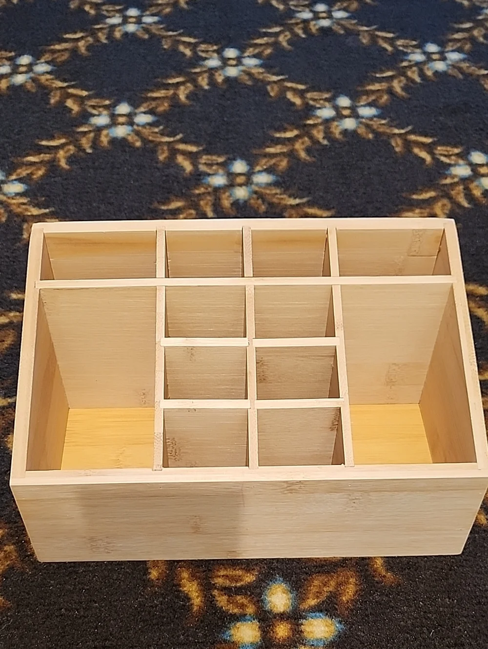 Natural Bamboo Desk Organizer with Multiple Compartments